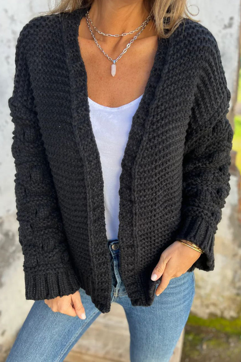 Felicidad | Casual solid color V-neck outerwear