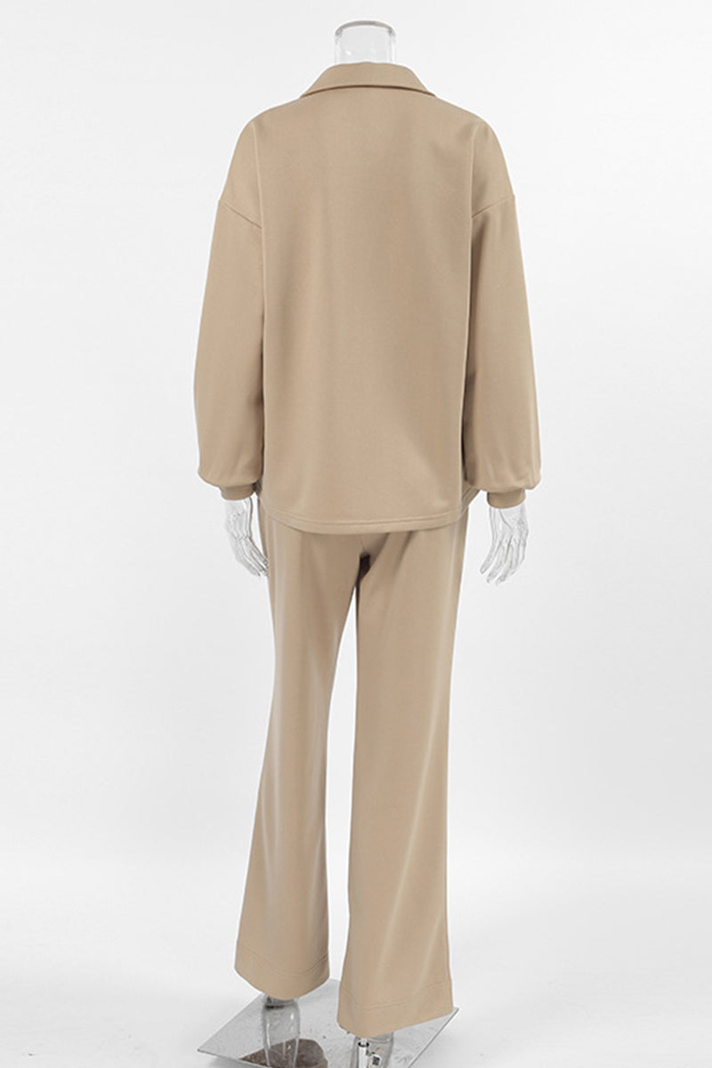 Florencia | Street Daily zip turn-down collar long sleeve two-piece suit