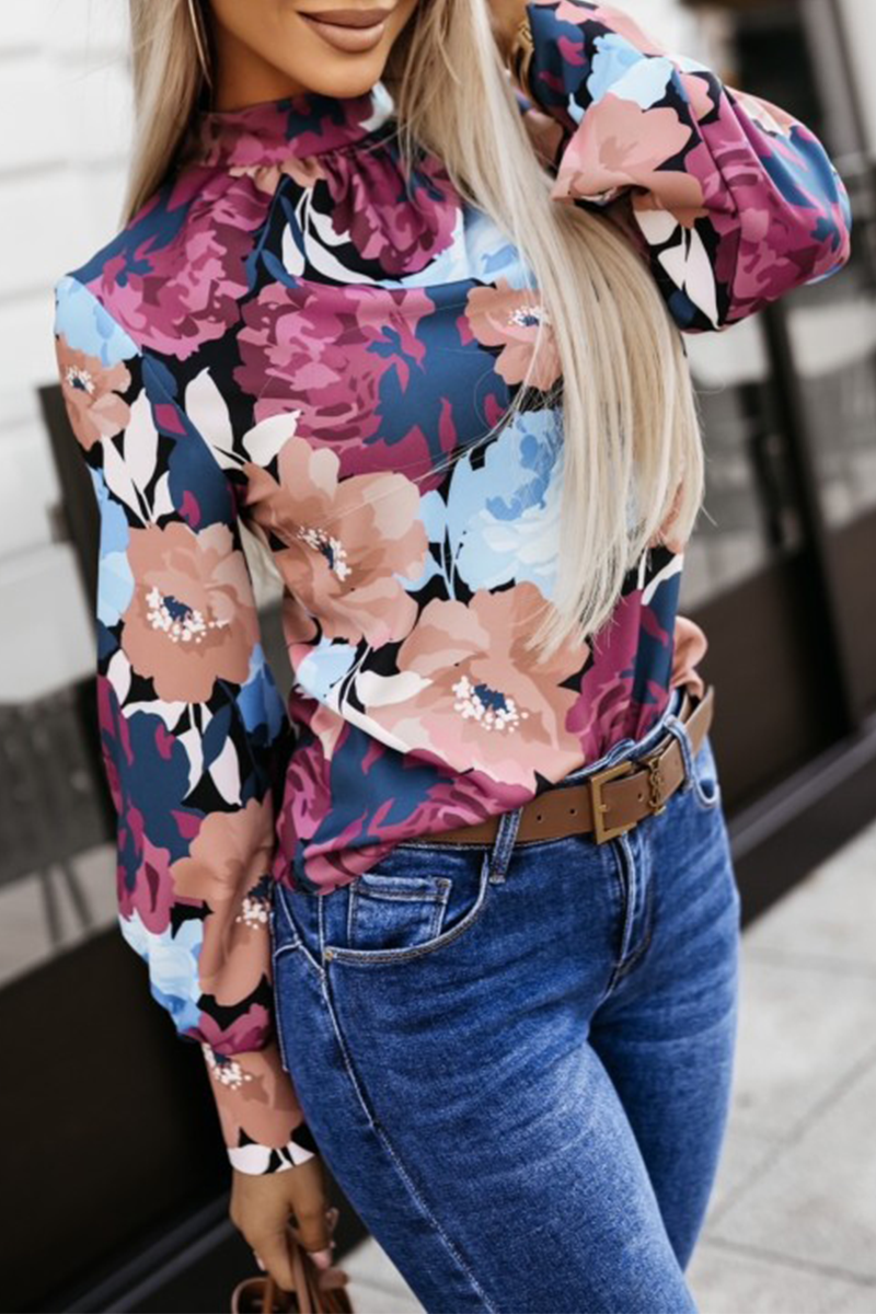Gertrud | Street Daily floral half turtleneck top