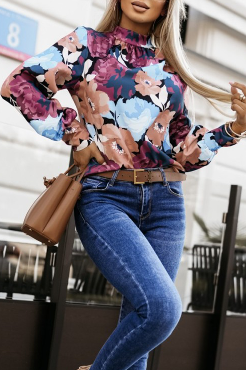 Gertrud | Street Daily floral half turtleneck top