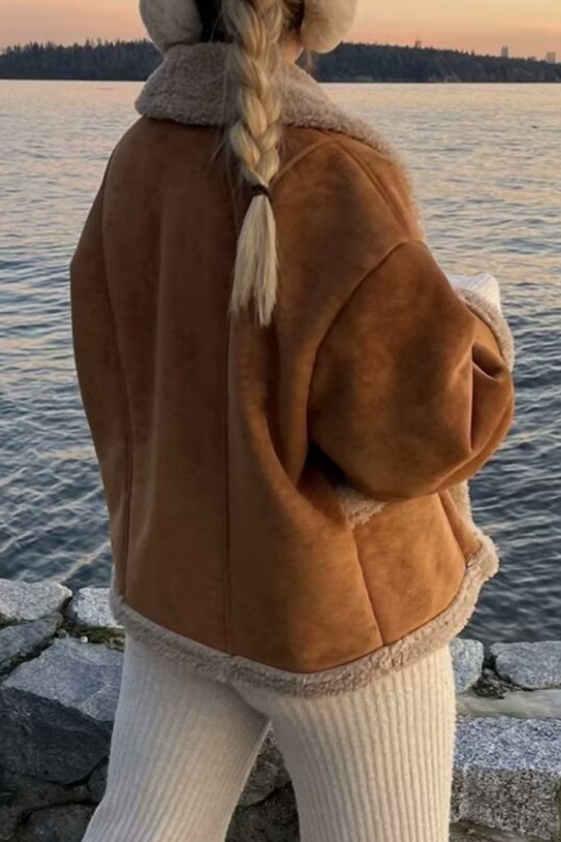 Godelieve | Casual outerwear with pocket buttons and turn-down collar for everyday wear