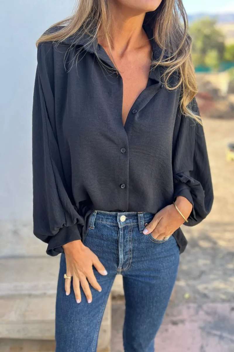 Henny | Casual everyday blouses with buttons and turn-down collars