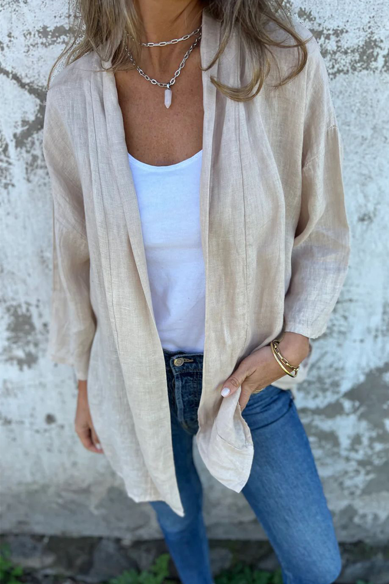 Hella | Casual daily outerwear with ruffled cardigan collar