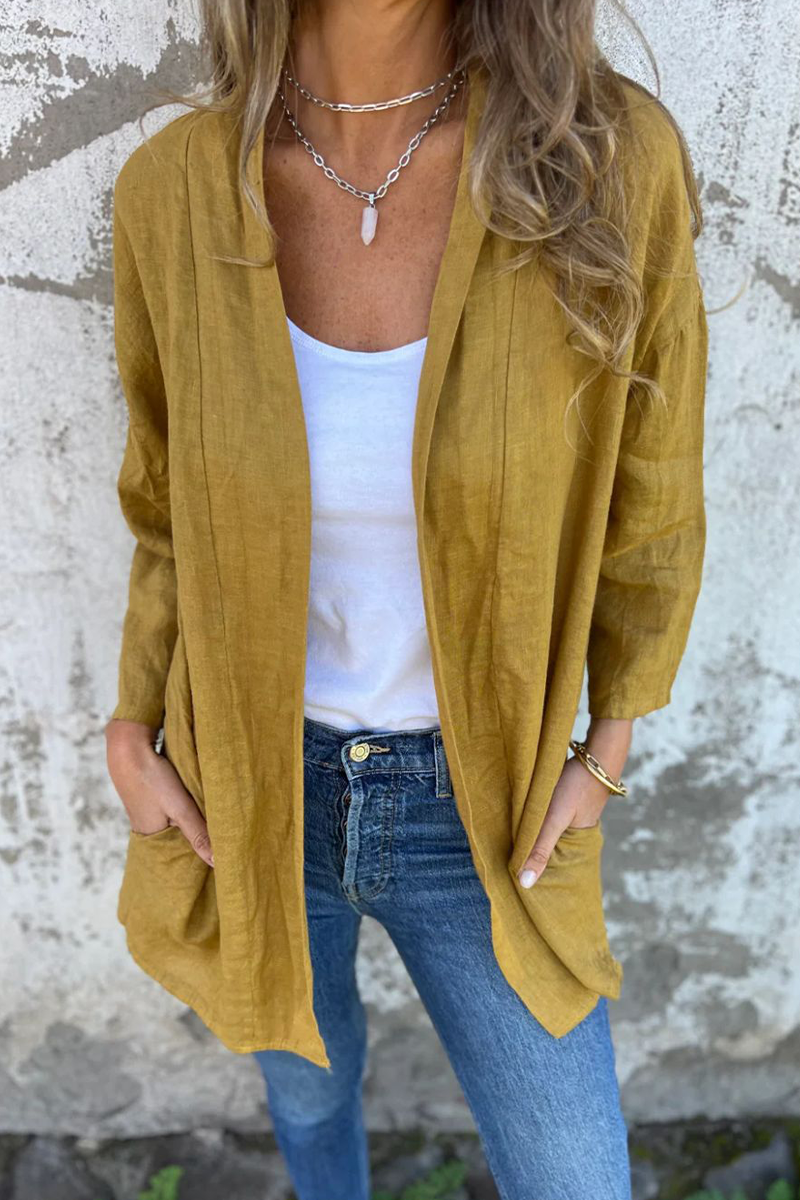 Hella | Casual daily outerwear with ruffled cardigan collar