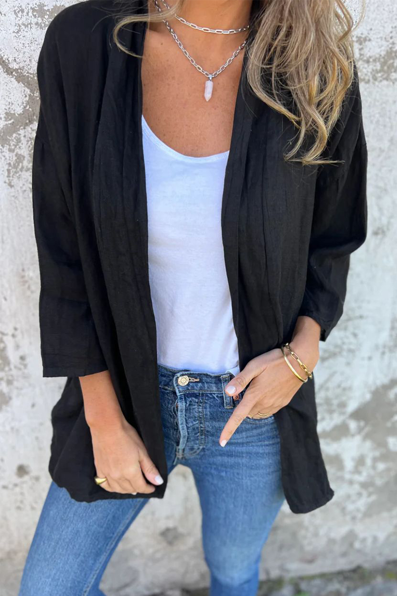 Hella | Casual daily outerwear with ruffled cardigan collar