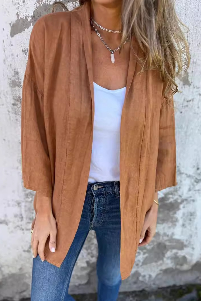 Hella | Casual daily outerwear with ruffled cardigan collar