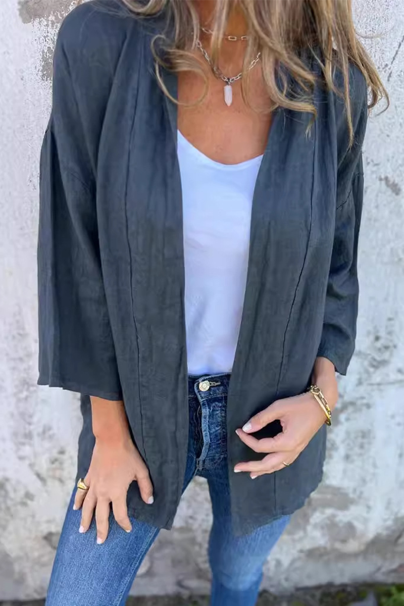 Hella | Casual daily outerwear with ruffled cardigan collar