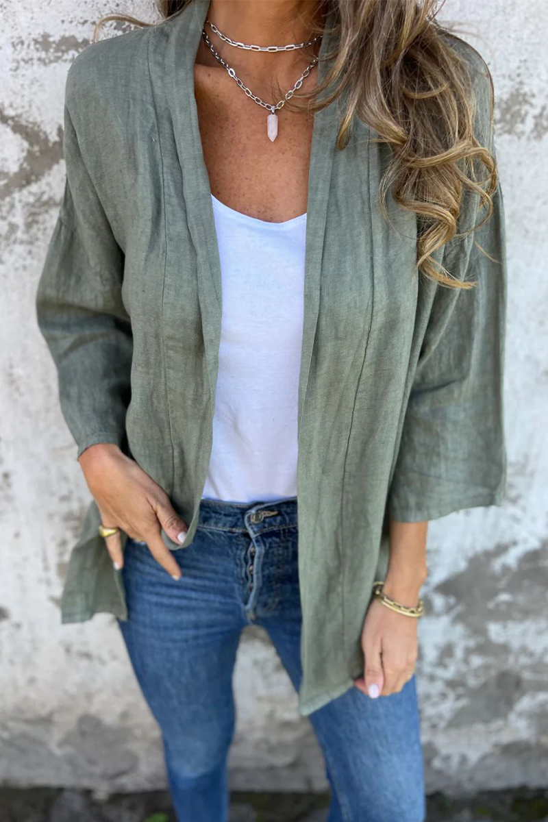 Hella | Casual daily outerwear with ruffled cardigan collar
