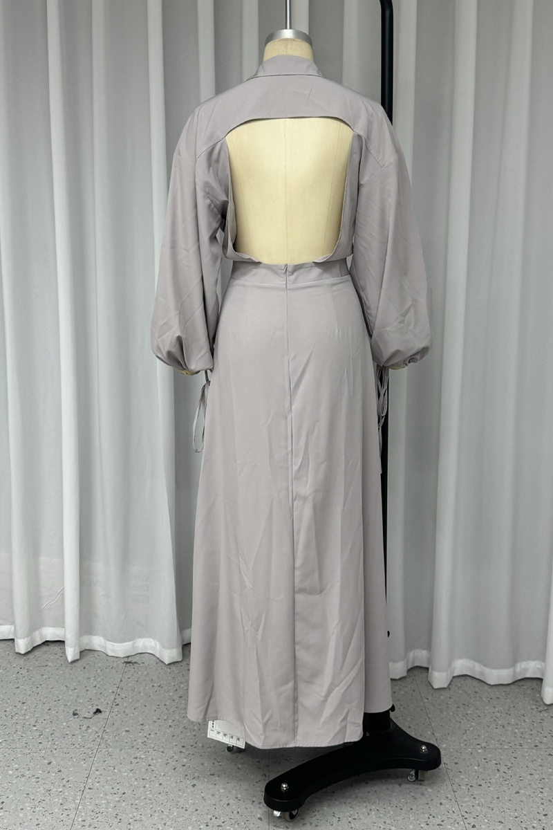 Ingrid | Sexy street dresses with backless slit, V-neck and one-tier skirt