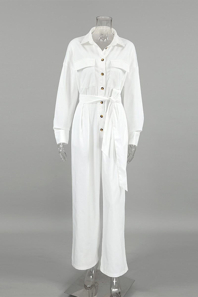 Inga | Casual, loose street overalls with lace-up buttons and turn-down collar