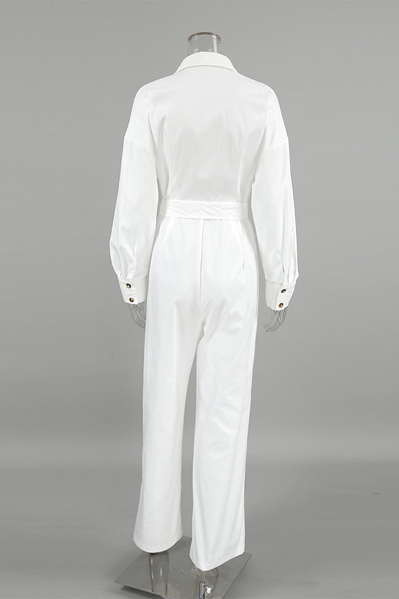 Inga | Casual, loose street overalls with lace-up buttons and turn-down collar