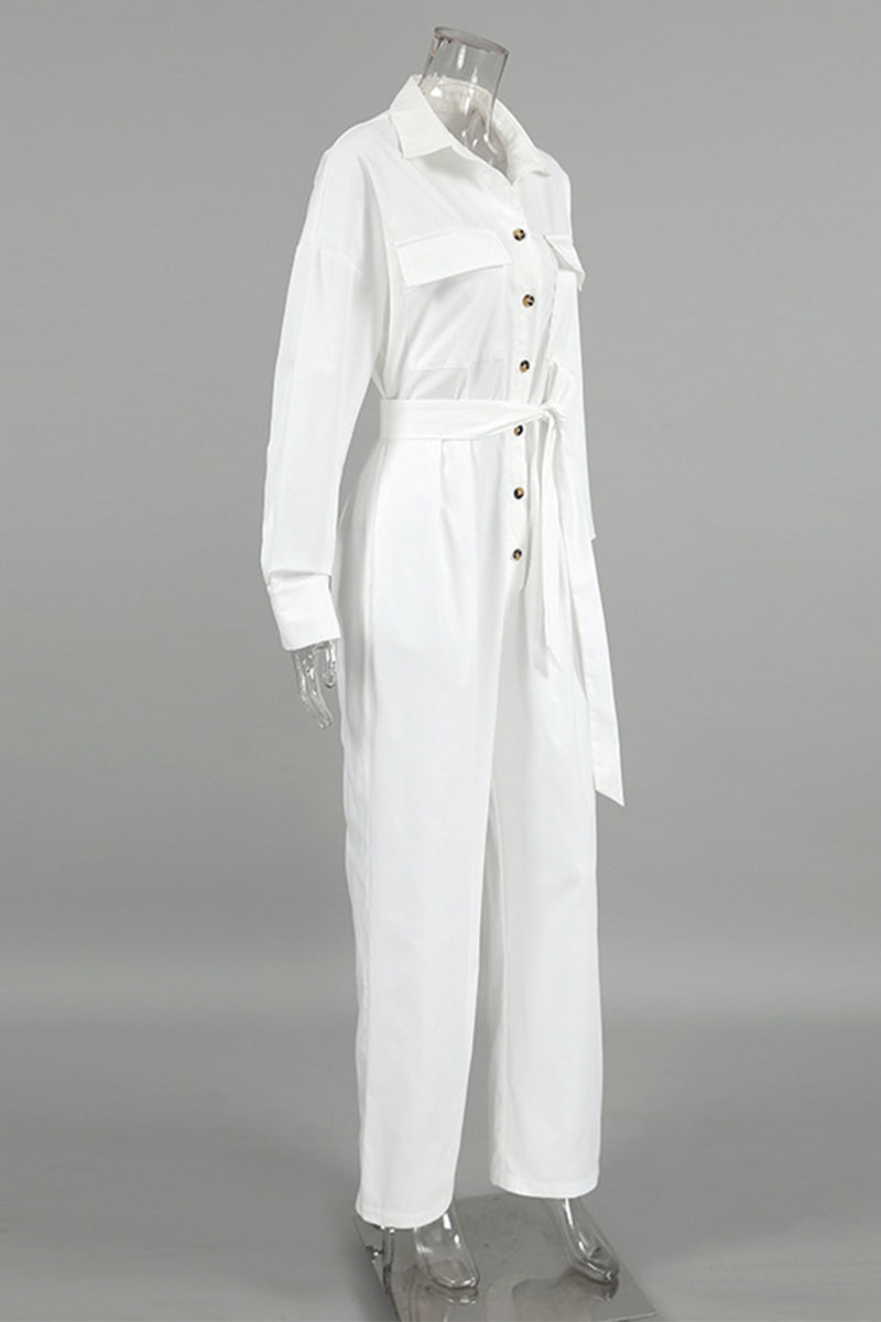 Inga | Casual, loose street overalls with lace-up buttons and turn-down collar