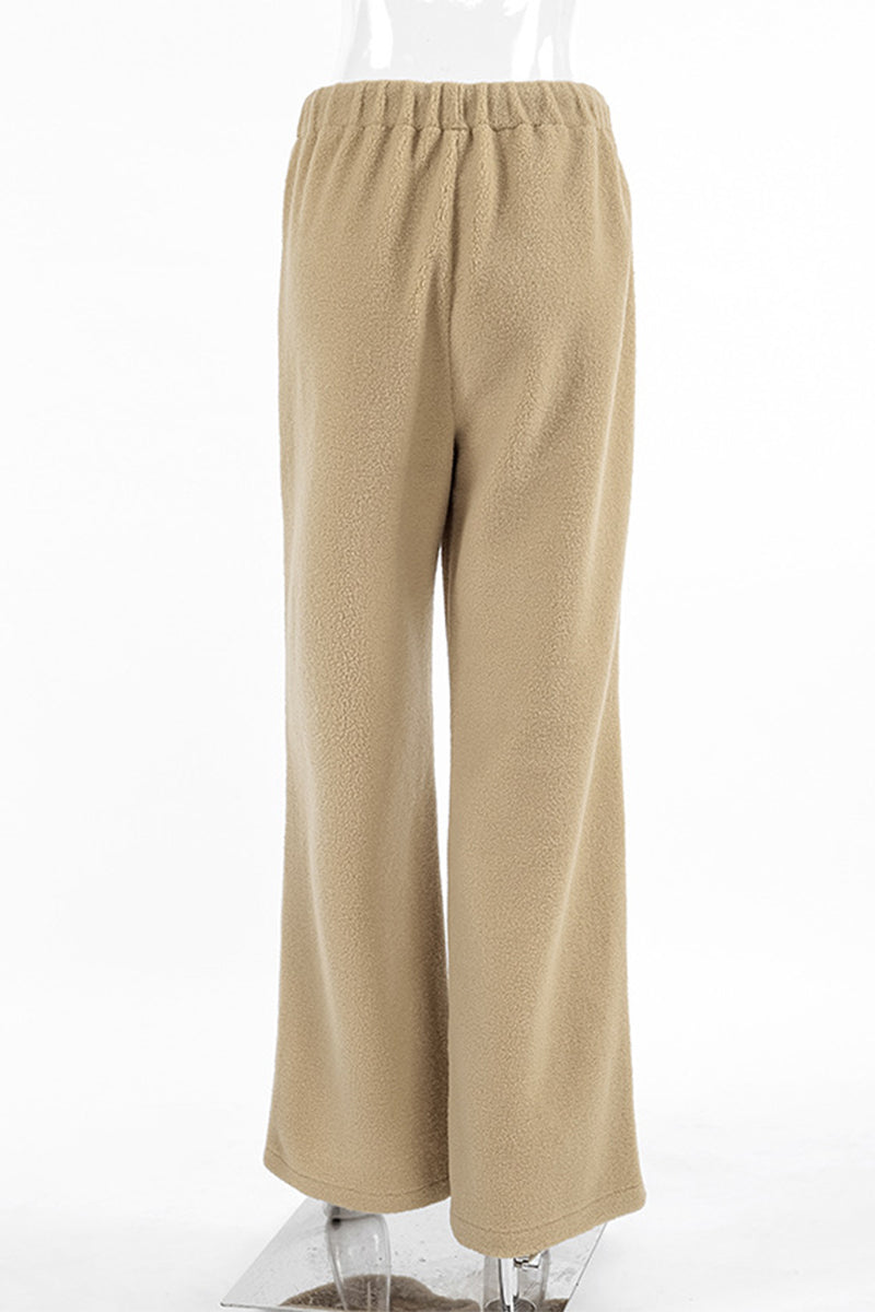 Isabella | Casual street pocket lace-up pants, fluffy, loose, high waist, wide leg