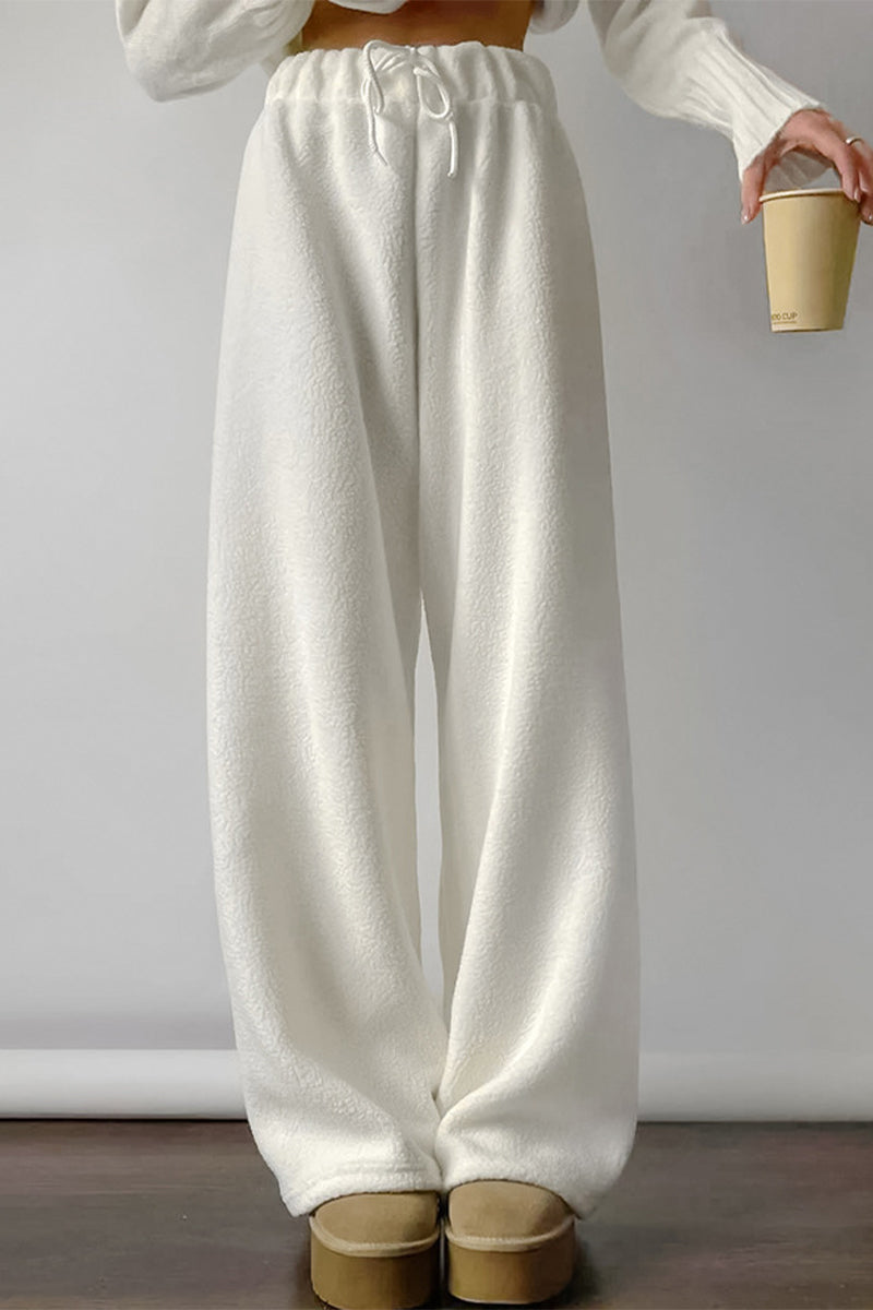 Isabella | Casual street pocket lace-up pants, fluffy, loose, high waist, wide leg