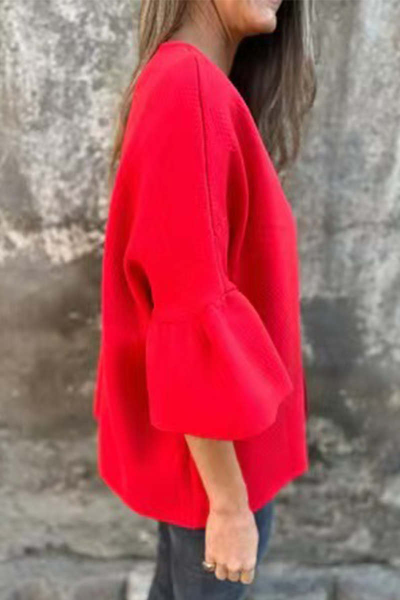 Ivana | Casual everyday outerwear with solid color ruffles