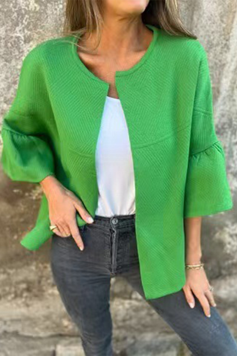 Ivana | Casual everyday outerwear with solid color ruffles