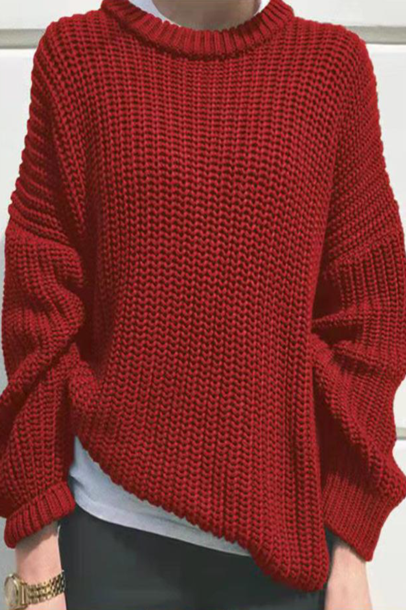 Janet | Casual daily woven O-neck sweaters