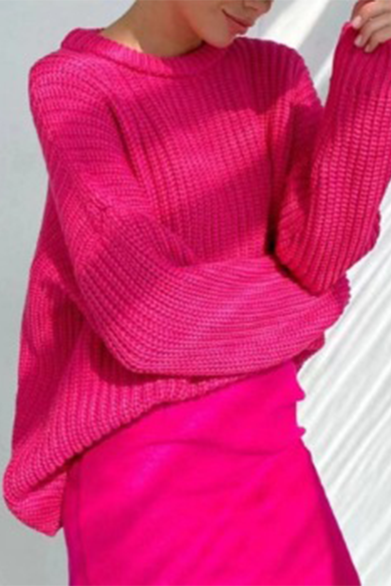 Janet | Casual daily woven O-neck sweaters