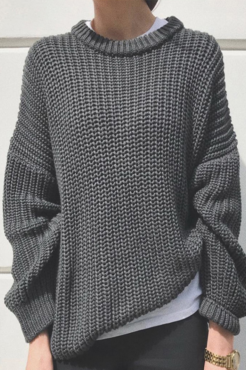 Janet | Casual daily woven O-neck sweaters