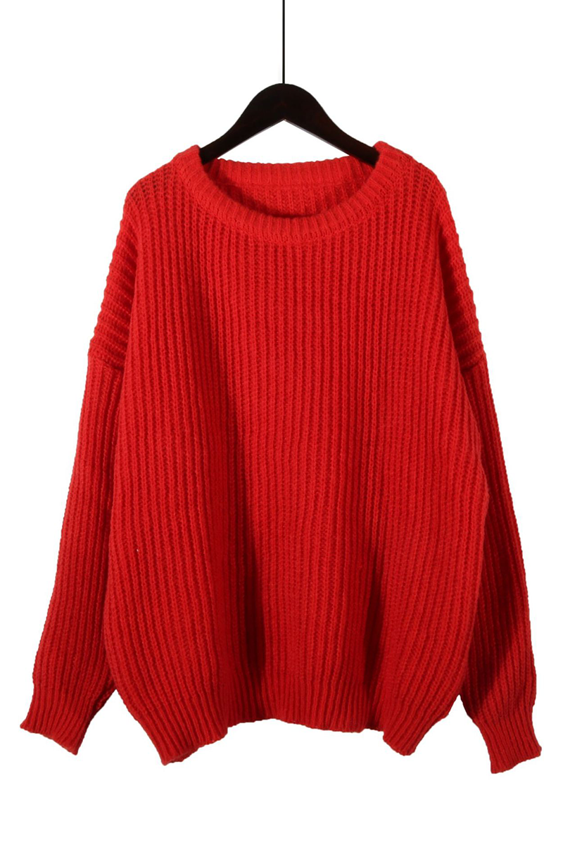 Janet | Casual daily woven O-neck sweaters