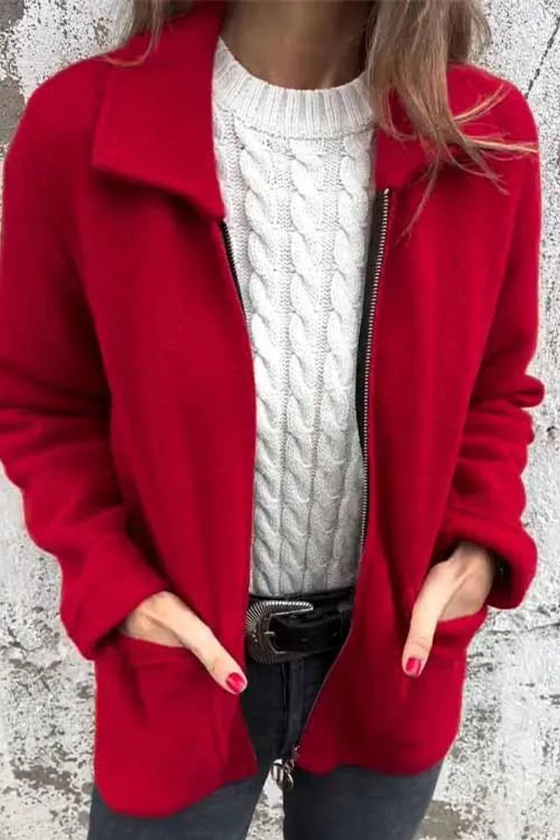 Jantina | Casual outerwear with pocket turn-down collar