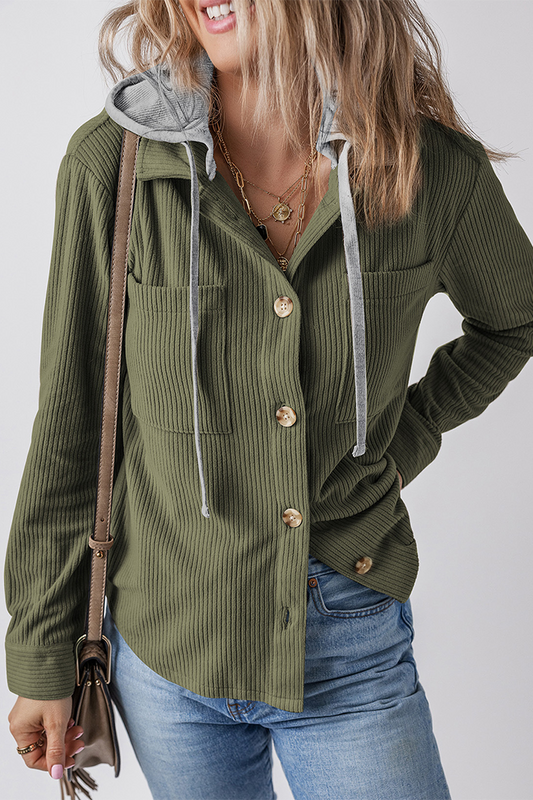 Ana Maria | Stylish contrast hooded jacket for women