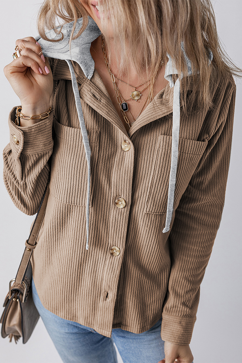 Ana Maria | Stylish contrast hooded jacket for women
