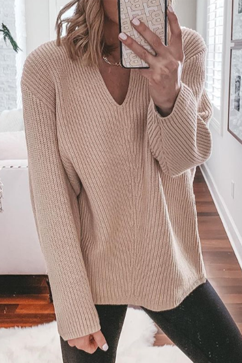 Josephine | Casual solid color V-neck sweaters