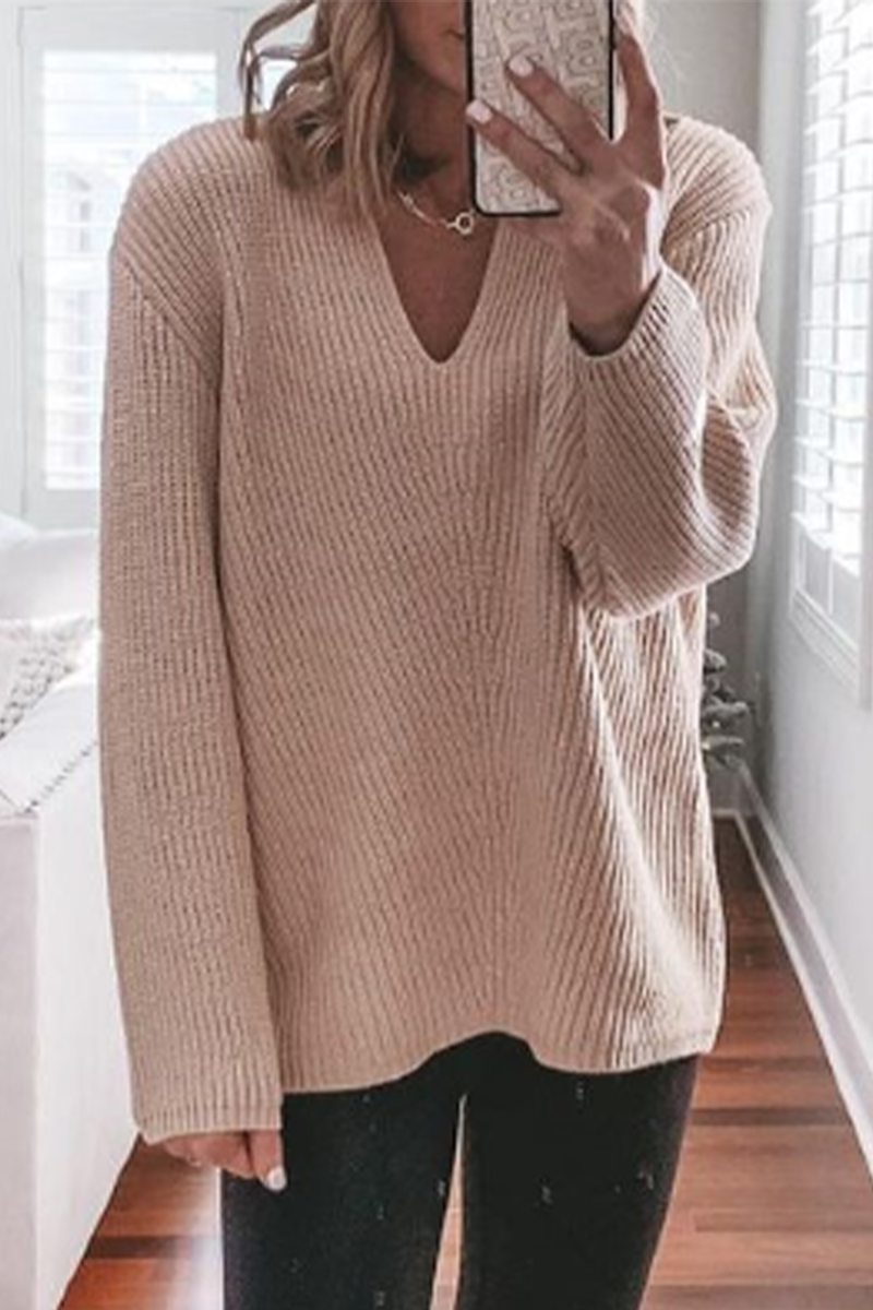 Josephine | Casual solid color V-neck sweaters