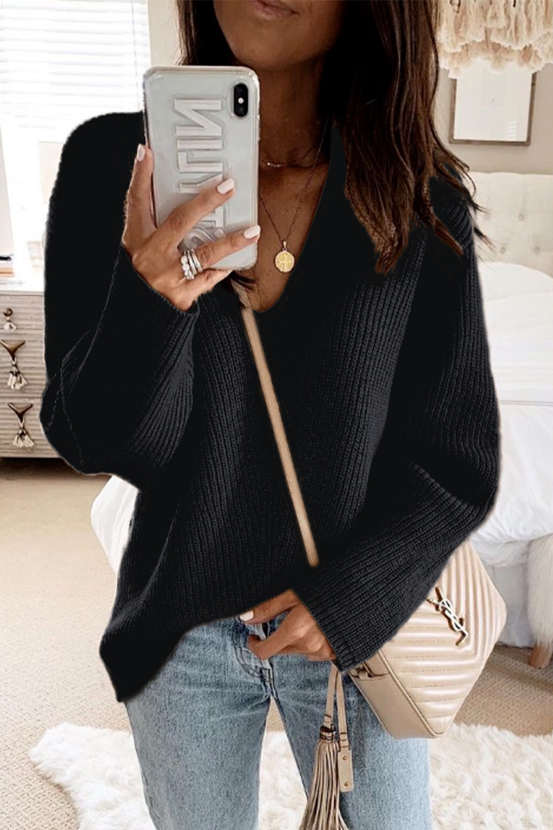 Josephine | Casual solid color V-neck sweaters