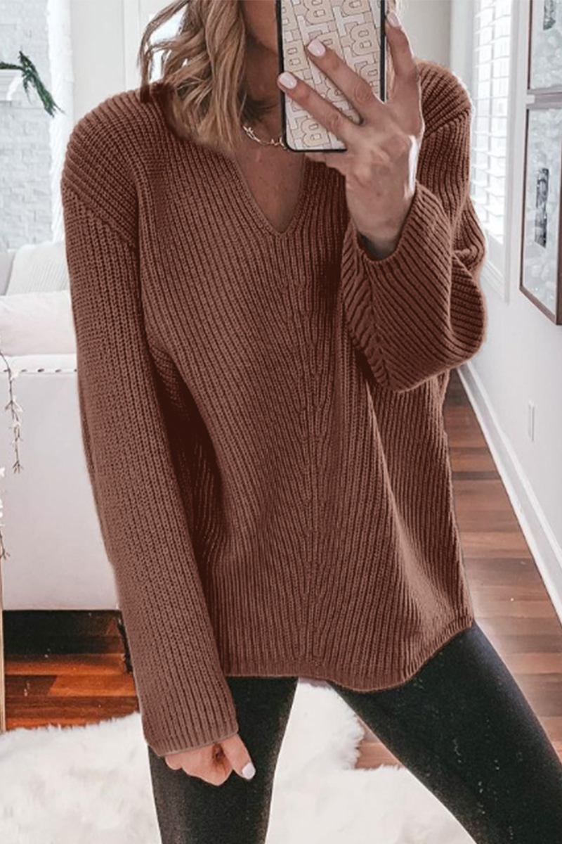 Josephine | Casual solid color V-neck sweaters