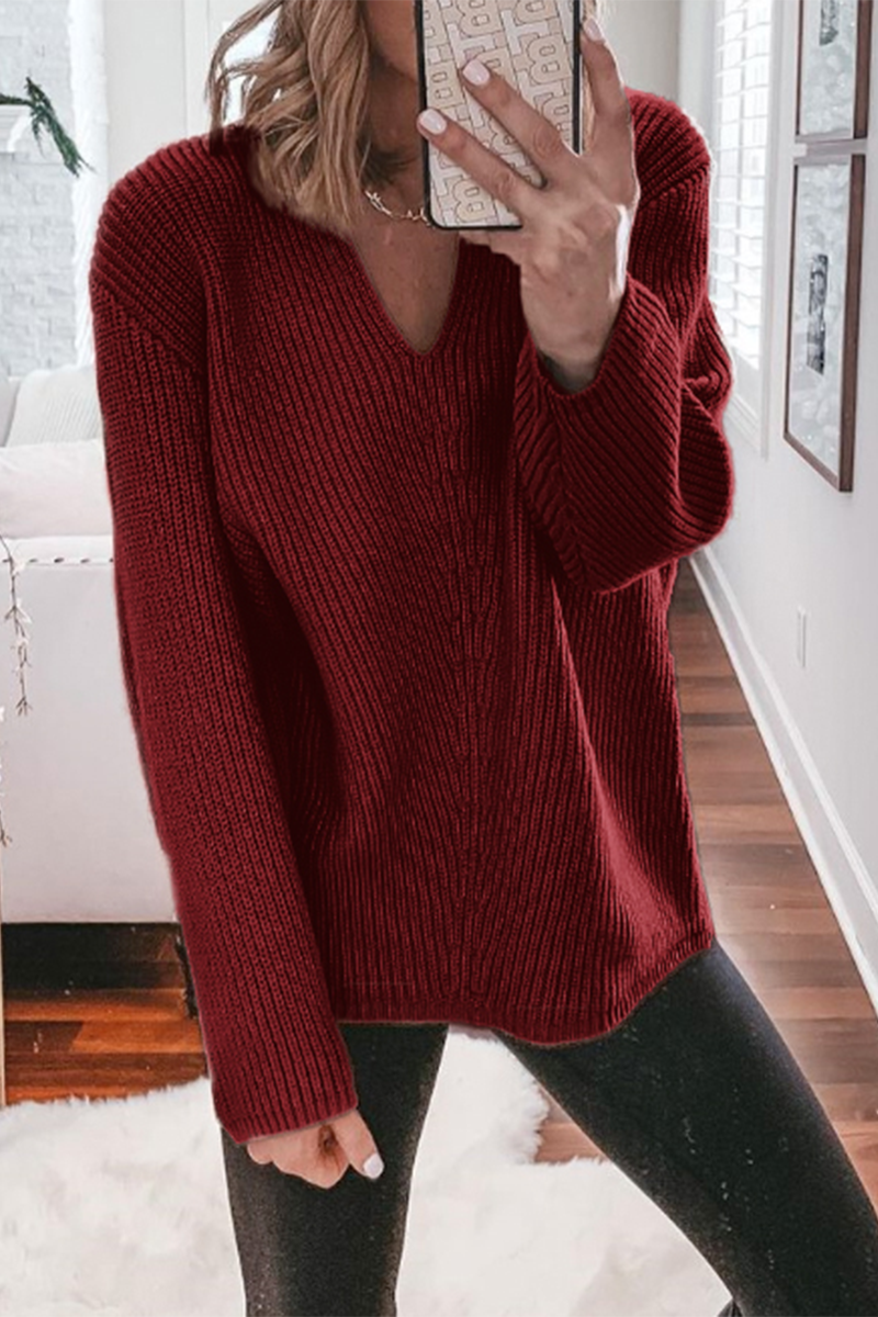 Josephine | Casual solid color V-neck sweaters