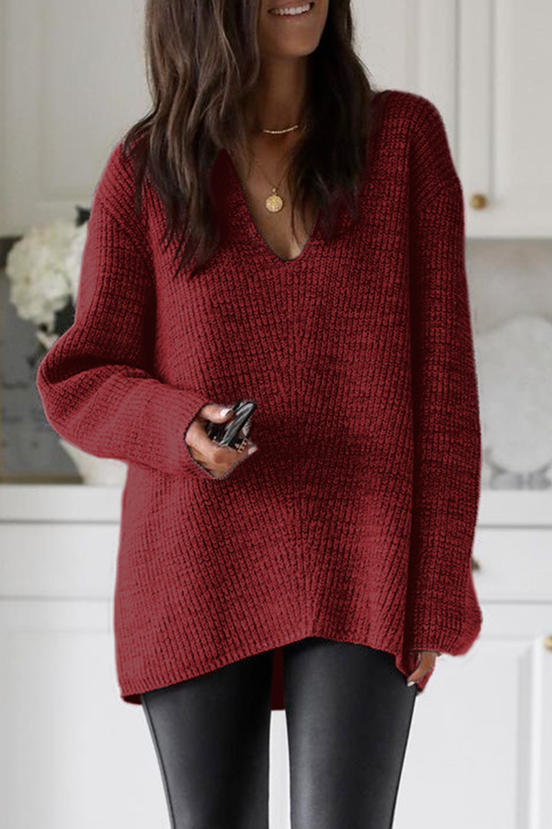 Josephine | Casual solid color V-neck sweaters