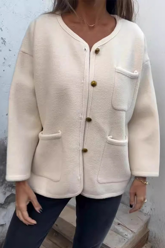 Julieta | Casual outerwear with pocket buttons and O-neck