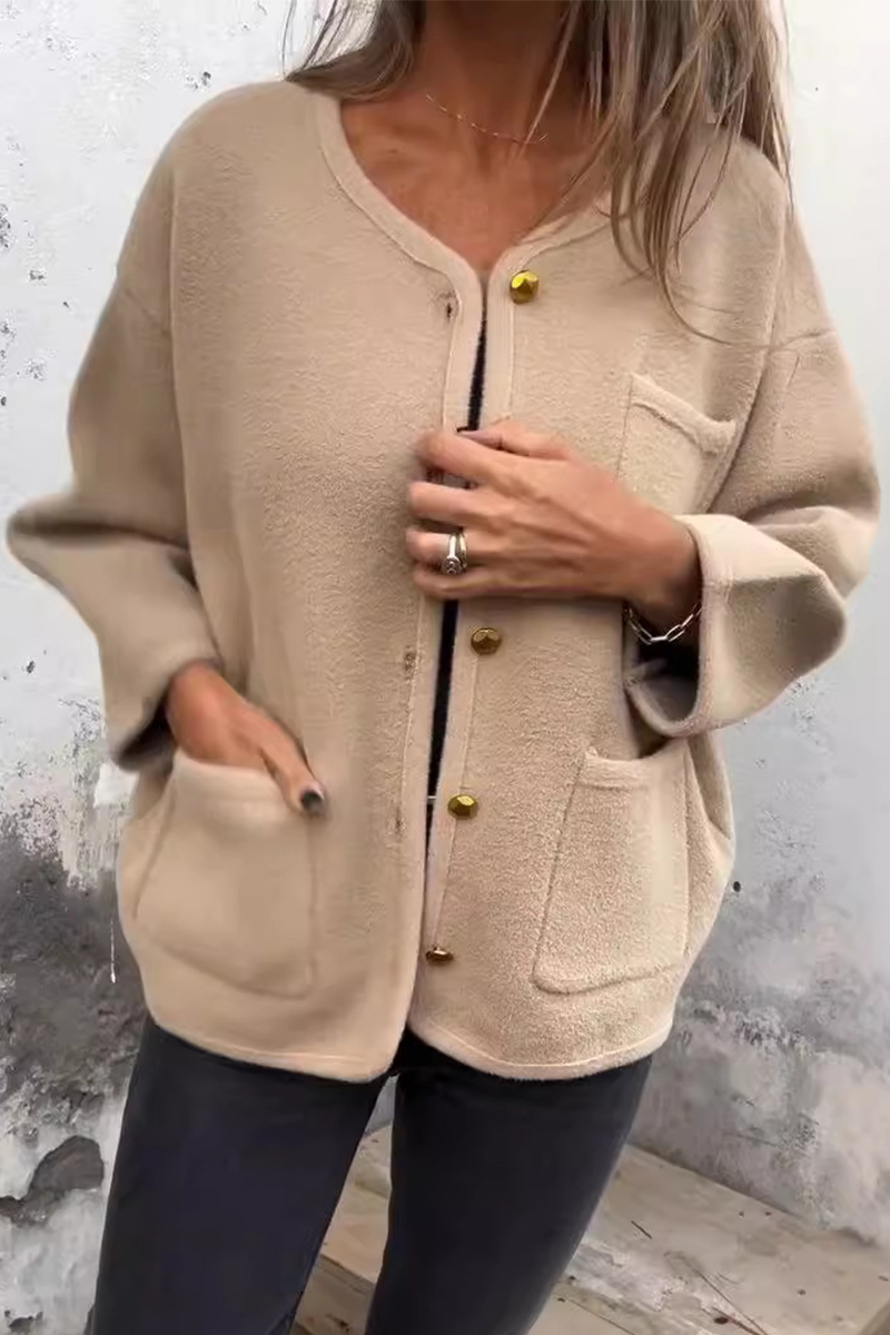 Julieta | Casual outerwear with pocket buttons and O-neck