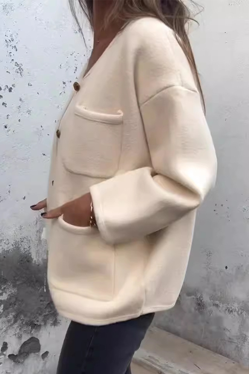 Julieta | Casual outerwear with pocket buttons and O-neck