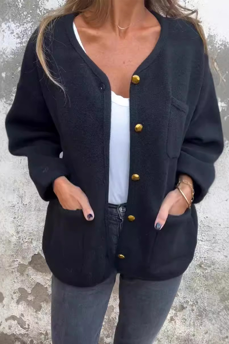 Julieta | Casual outerwear with pocket buttons and O-neck