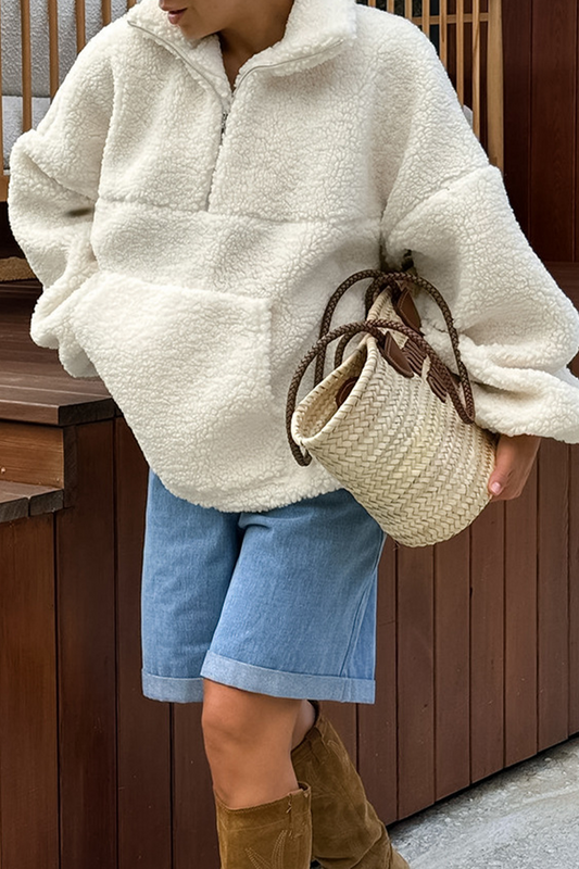 Kendra | Casual hoodie with zip and turn-down collar for everyday wear
