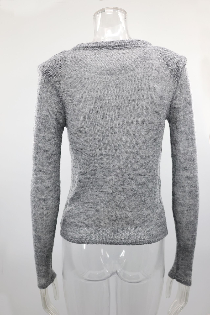 Kitty | Casual solid color sheer O-neck tops