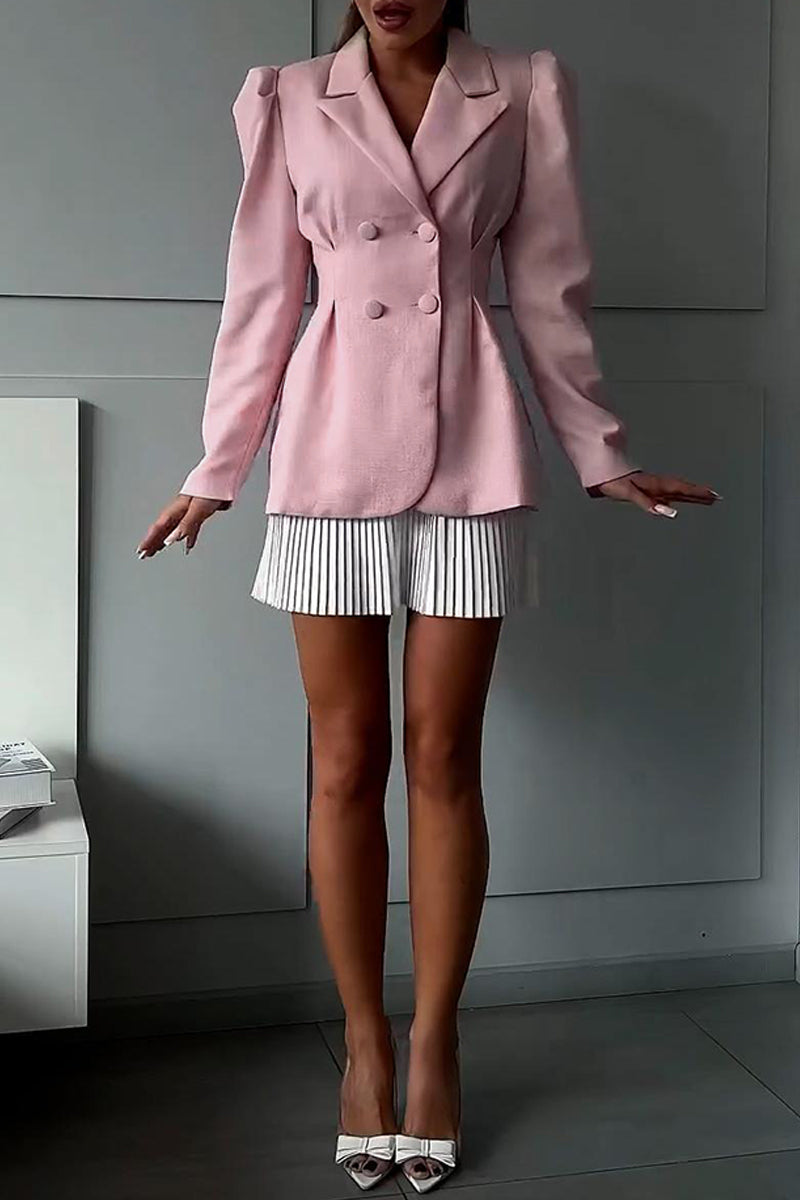 Kristina | Casual buttons, reversible collar, long sleeves, two piece