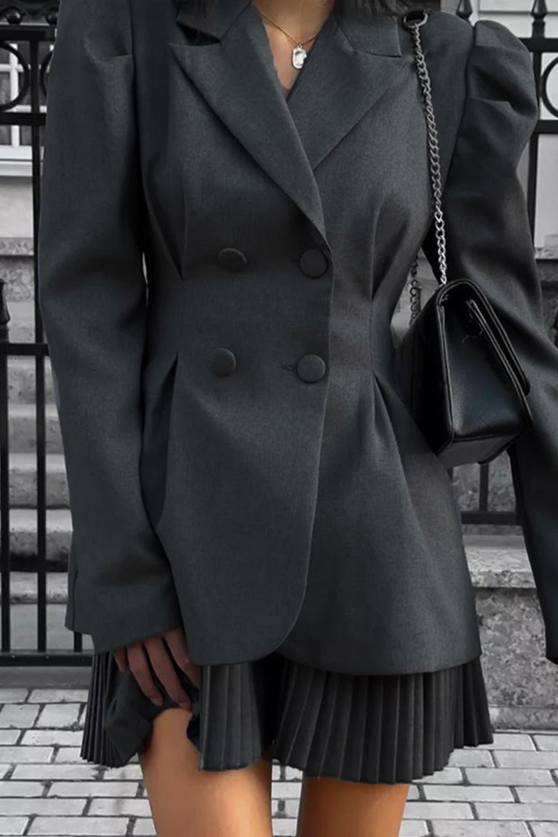 Kristina | Casual buttons, reversible collar, long sleeves, two piece