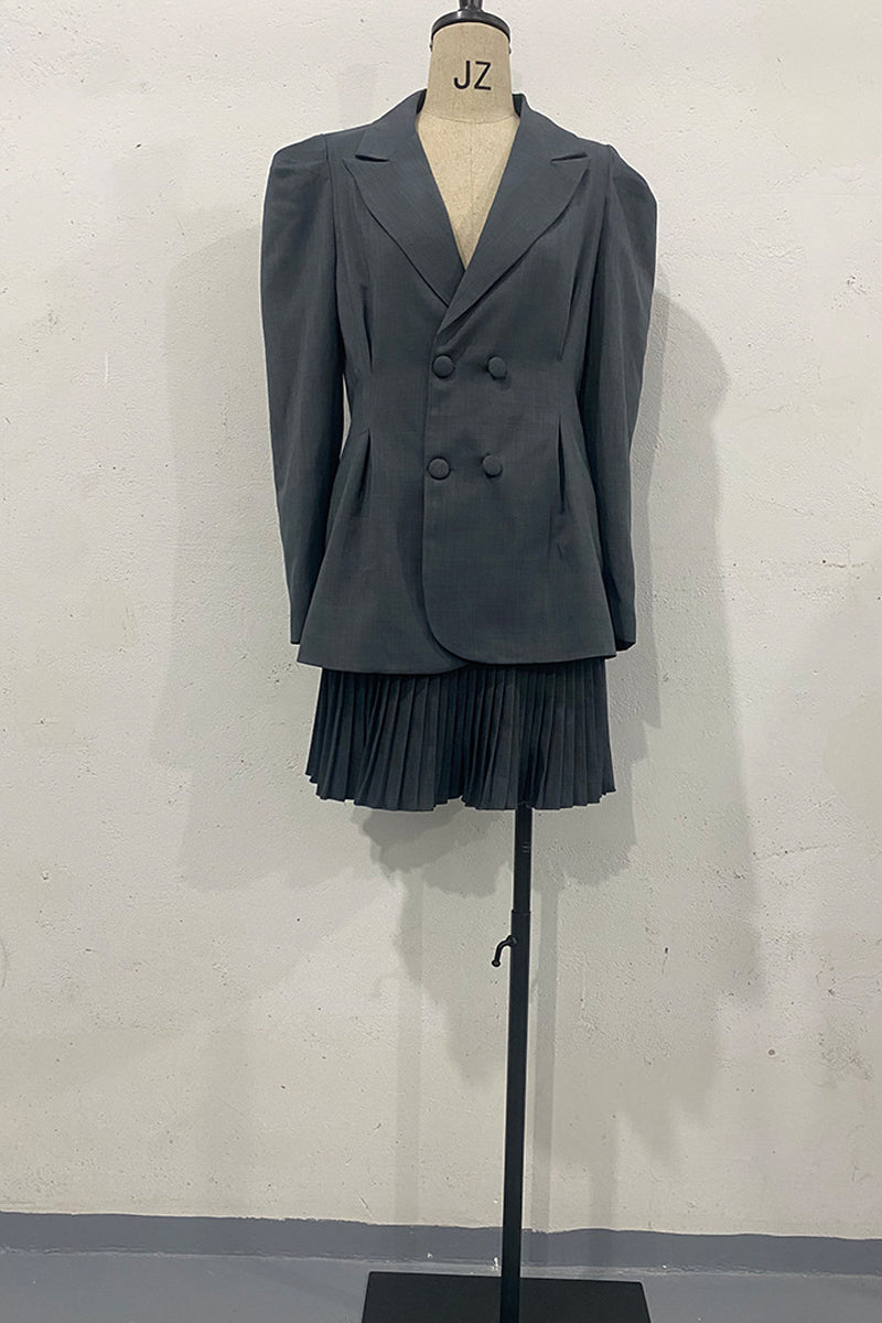 Kristina | Casual buttons, reversible collar, long sleeves, two piece