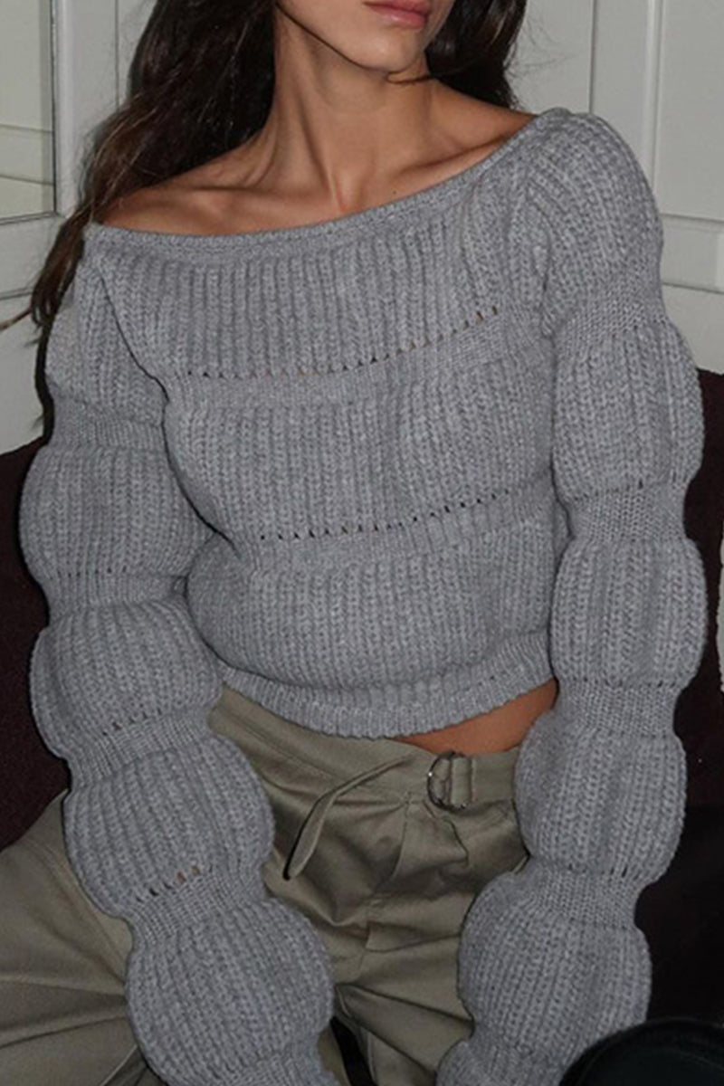Laurien | Casual off-the-shoulder patchwork sweaters