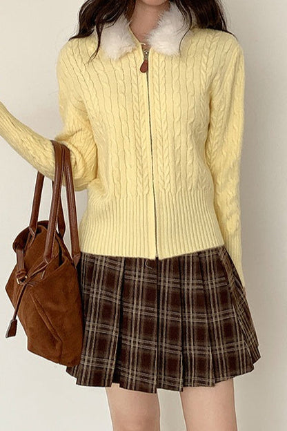 Vintage Plaid Pleated Skirt