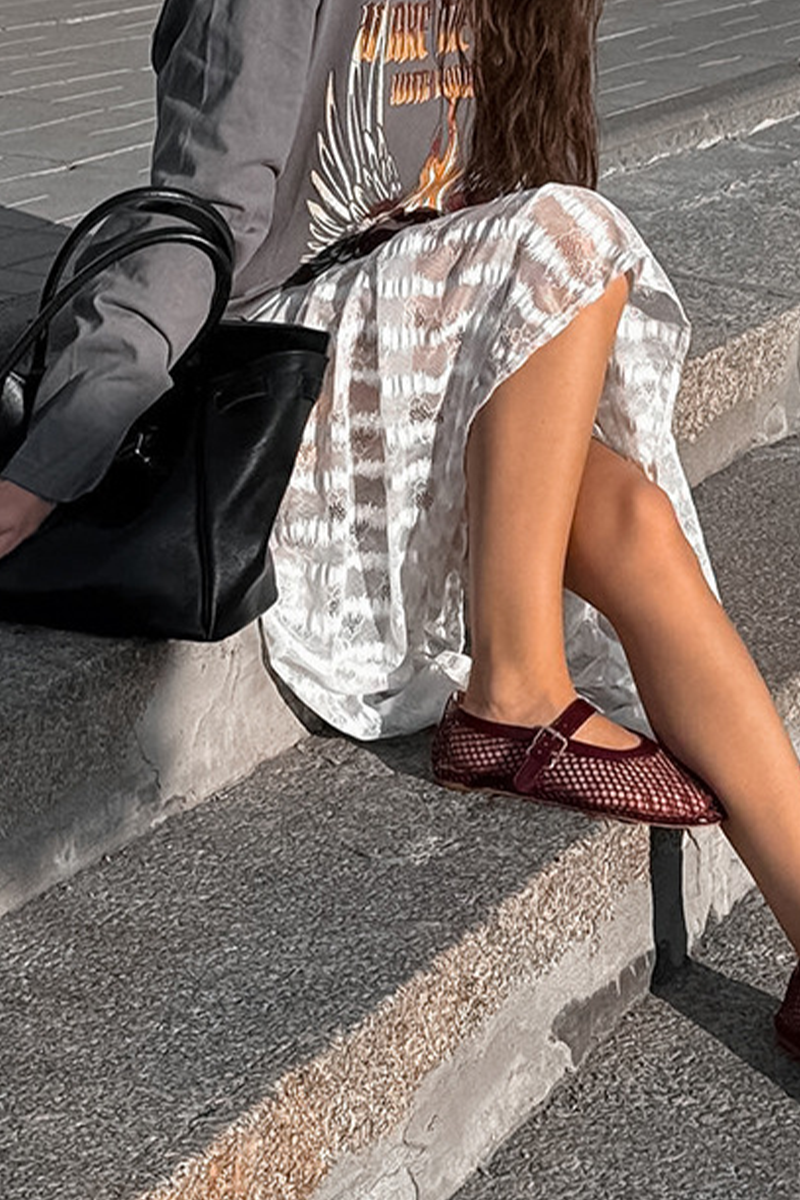 Leila | Sexy hollow-out see-through loose A-type high waist pants