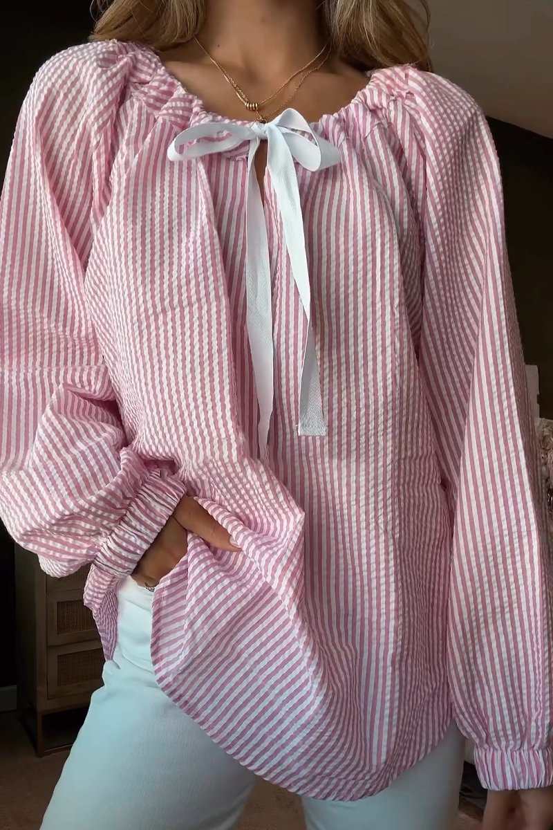 Valentina® | Casual Long-Sleeved Striped Blouse