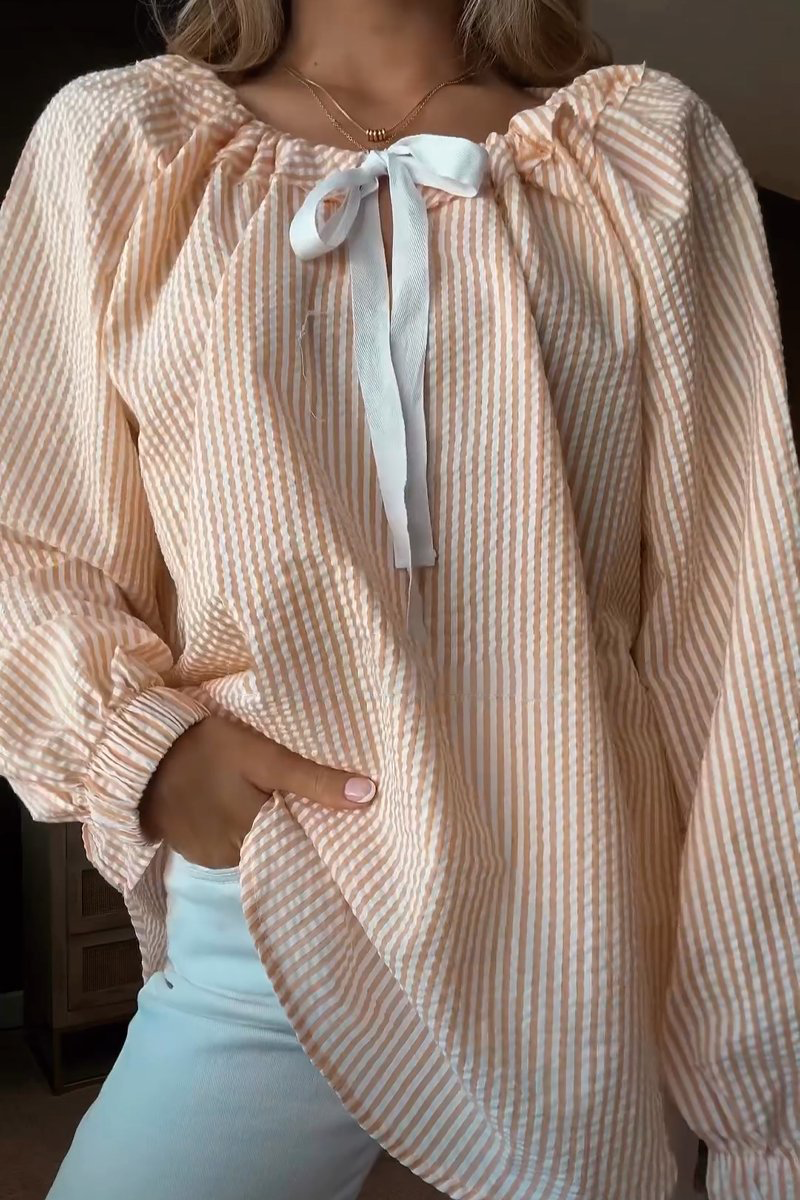 Valentina® | Casual Long-Sleeved Striped Blouse