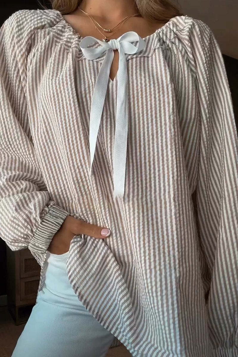 Valentina® | Casual Long-Sleeved Striped Blouse