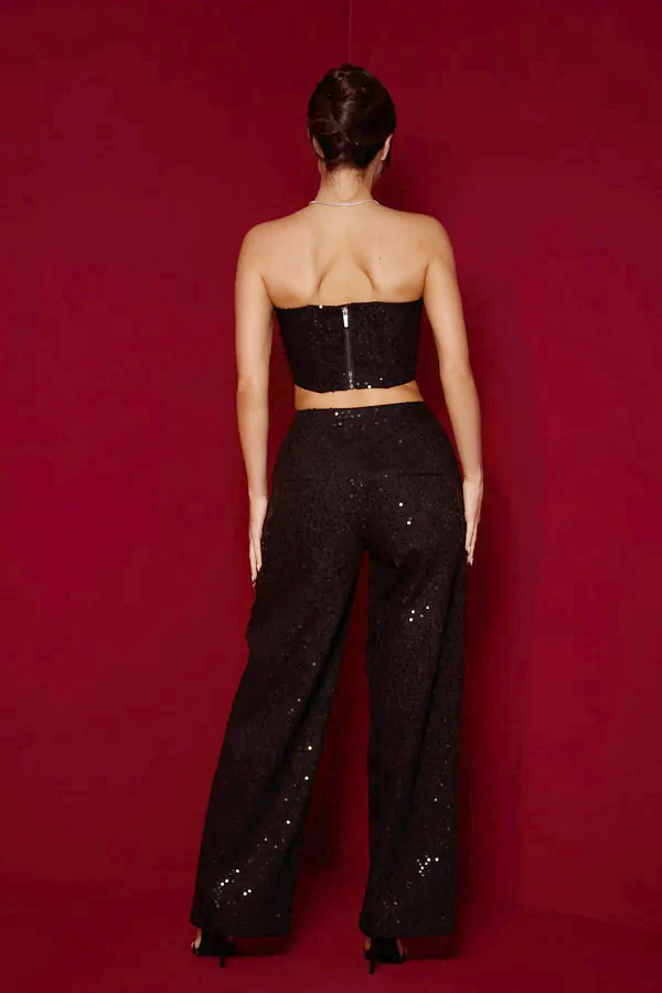 Carina® | Sequin Denim Trousers Set