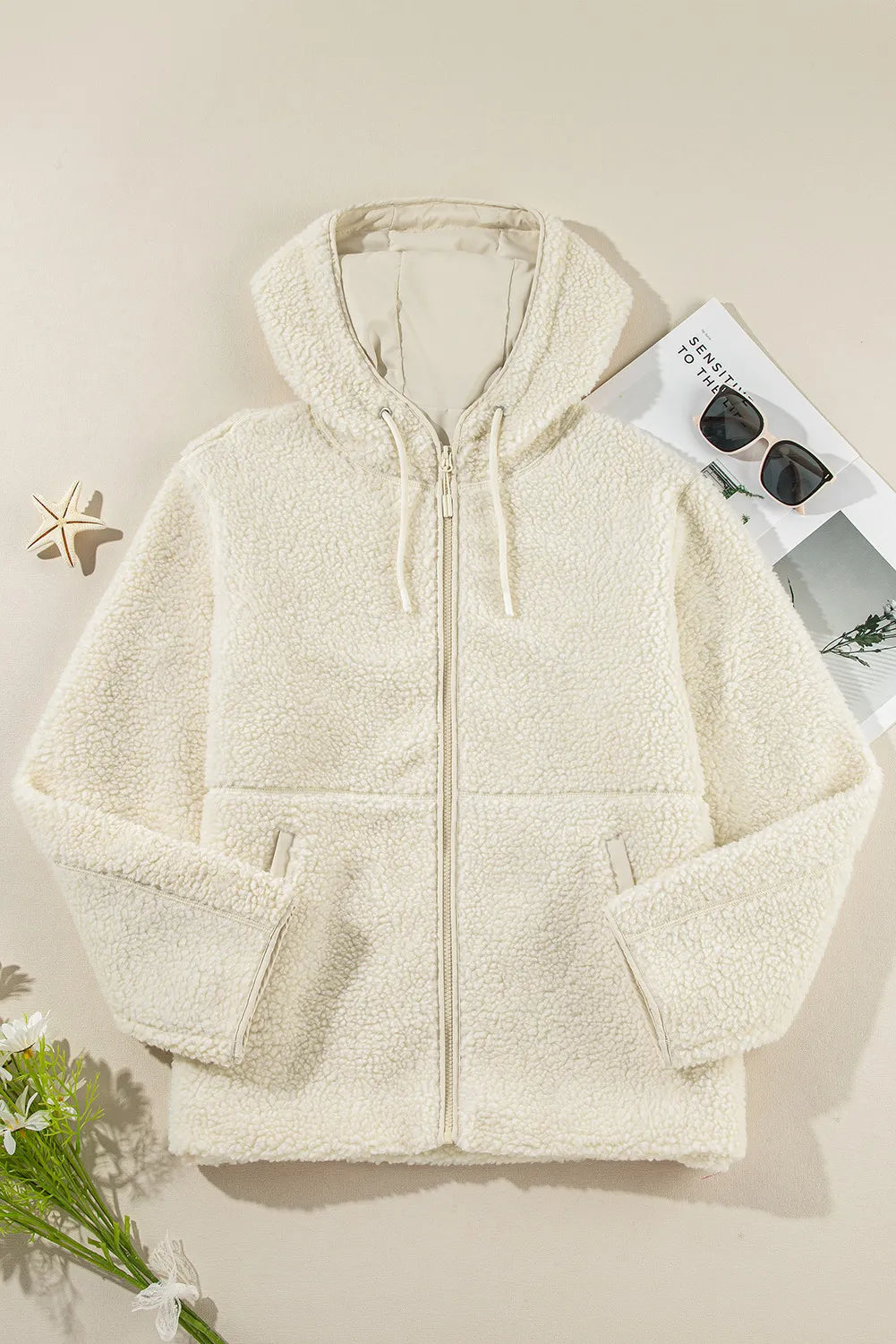 Katinka | Long sleeve hooded jacket with drawstring and zip fastening